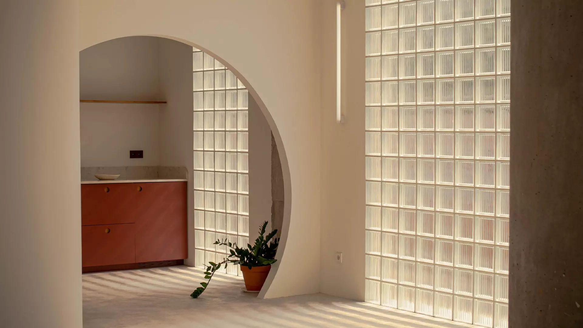 glass block wall interior